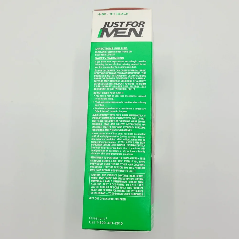 Just For Men Shampoo in Color Permanent Hair Dye Gray Coverage Jet Black H-60